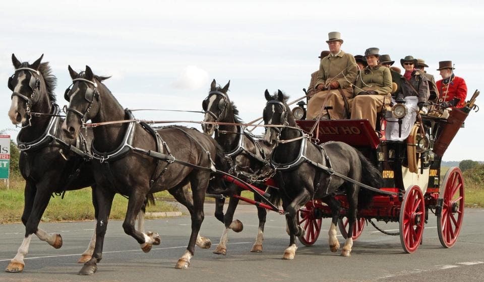 Horse-drawn carriage at Belvoir Castle estate, Leicestershire